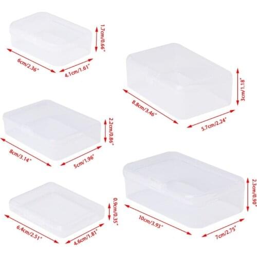 Rectangular Plastic Clear Transparent Storage Box Collection Container Organizer T3EC