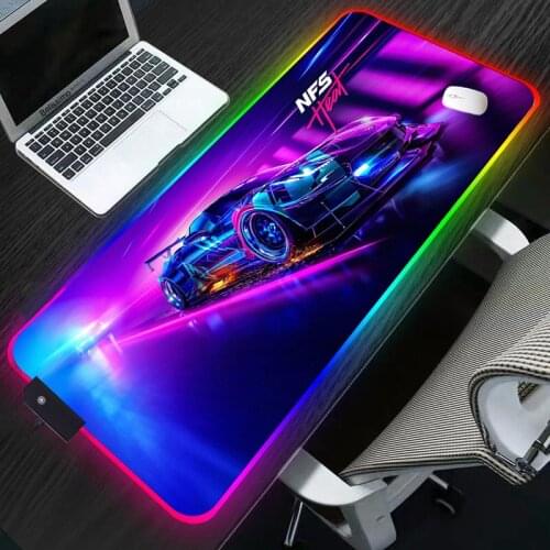 RGB Hot Need For Speed Mouse Pad Big Extended Computer Mat Game Mousepad Gamer Office Keyboard Pad Mause Pad Non-slip Waterproof