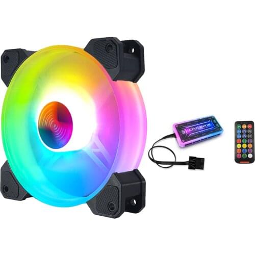 120 mm Computer Case Fan RGB Fan Adjustable Colorful Lamp Light For Radiator Mute PC 120mm Fans Adjust Cooler Ventilador