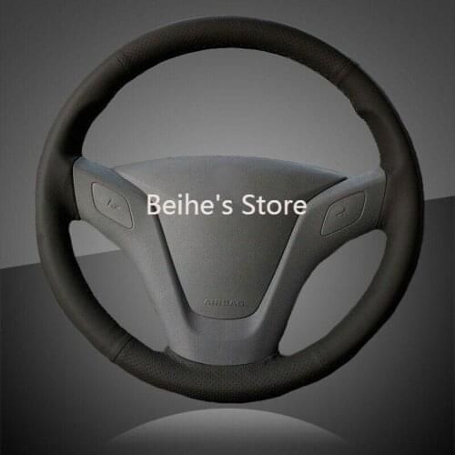 Hand Stitched Auto Braid On The Steering Wheel Cover for Chevrolet Sail 2010-14