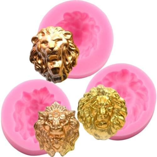 3D Lion Head Silicone Mold Animals Fondant Molds Baby Birthday Cake Decorating Tools Soap Candy Clay Chocolate Gumpaste Mould