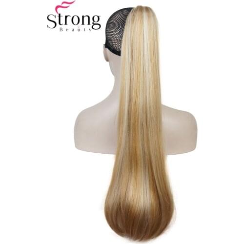 StrongBeauty Long Straight Claw Clip Ponytail Hairpiece Hair Extensions 26 inch Synthetic Heat Resist COLOUR CHOICES