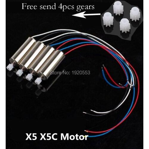 Syma X5 X5C Motor 7x20mm 720 Motors Engine AB With 4pcs Gears Spare Parts For Syma X5 X5C JD385 V272 H107 RC Helicopter