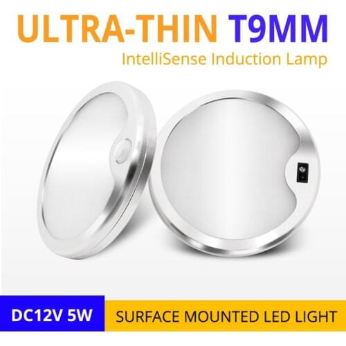 4pcs IntelliSense Human Body Induction Ceiling Light Indoor Cabinet DC12V 5W Infrared Sensor PIR Switch Ultrathin LED Spot Lamps