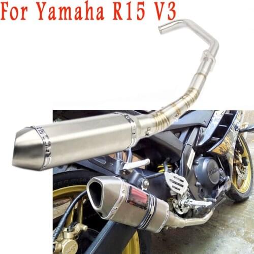 Slip-on Exhaust For Yamaha R15 V3 2018 Years Motorcycle Exhaust Full Systems Pipe With Muffler Link Connection Front Pipe Tube