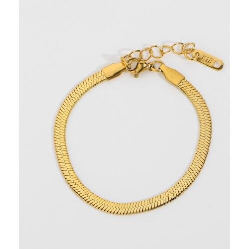 Tarnish Free Stainless Steel Snake Chain Stacking Bracelets For Women Thin Snake Bone Chain Bracelet