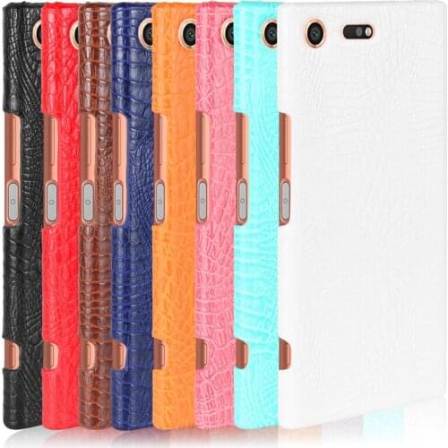 For Sony XZ Premium 5.5" Case Crocodile Pattern Hard PC with PU Leather Back Cover Case for Sony Xperia XZ Premium Hard Cover