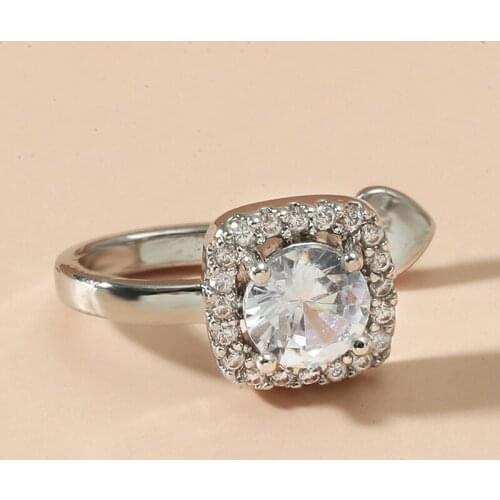 1Pc Shiny Square Zircon Ear Cuff Earrings U-shaped Without Piercing Rhinestone Clip Earrings Cartilage Climbers Earcuff Jewelry