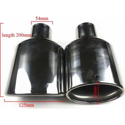 1 PCS 2.13'' Inlet Car Single Exhaust Tail Muffler Pipe Tip Oval Shape Silver Stainless Steel Rear Throat For AMG Exhaust Pipes