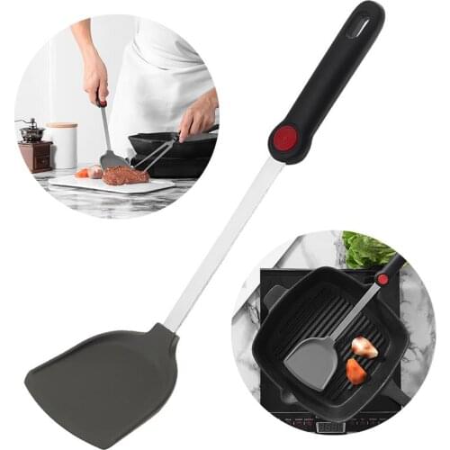1pc Silicone Spatula Kitchen Spatula Stainless Steel Handle Silicone Kitchen Turner Cooking Turner Kitchen Tools