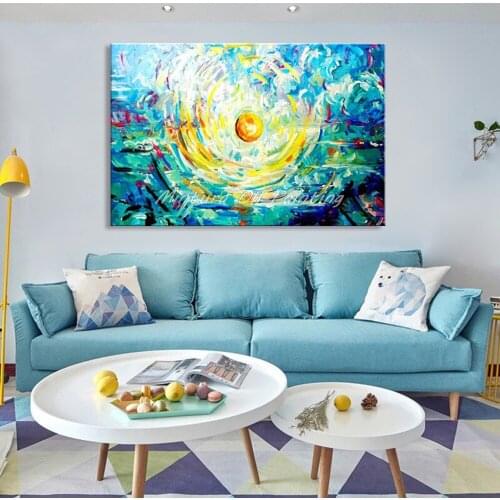 100% Hand Painted Best-selling High Q. Abstract Water World Oil Painting On Canvas Wall Art For Home Decoration 60x90cm