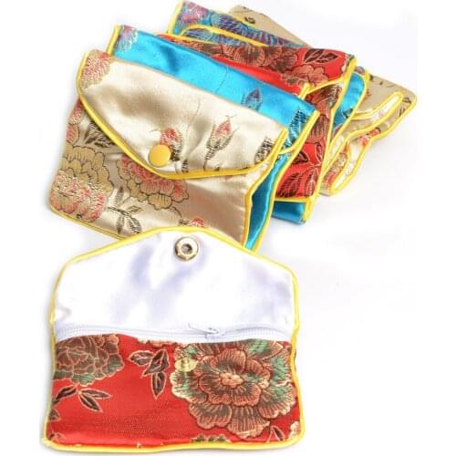12Pcs 8*6.5Cm Mixed Color Jewelry Packaging Silk Purse Coins Pouch Bag Christmas Wedding Party Gift Bags Pouches pochette cadeau