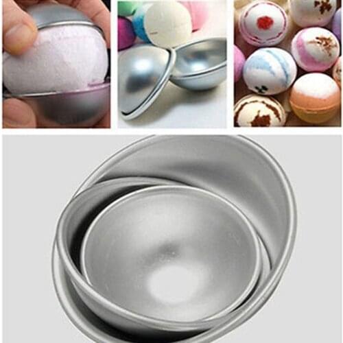2pcs/set 4.5 cm 5.5 cm 6.5cm Bath Bomb Cake Mold Aluminum Alloy Ball Sphere Bath Bomb Hemispherical Mold Cake Baking Pastry Moul