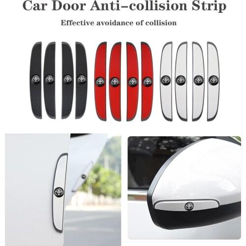 4Pcs Rubber Car Styling Door Anti-collision Strip For Toyota Auris Avensis Corolla Chr Fortuner Picanto Verso Yaris Prado Rav4