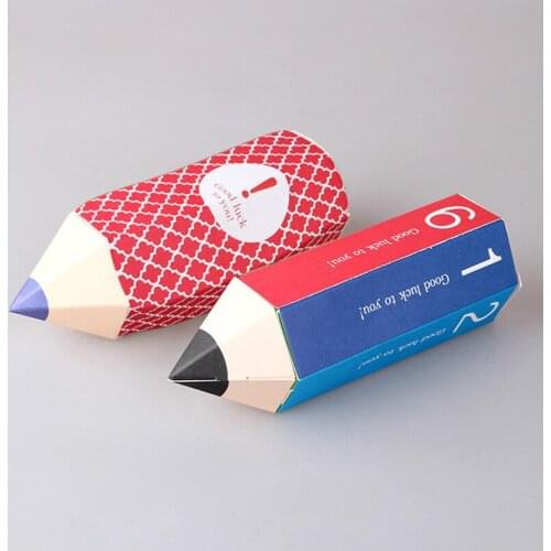 5pcs Pencil Shape Candy Box Creative Cookies Chocolate Paper Gift Boxes Kids Birthday Baby Shower Party Decoration Gift Packing