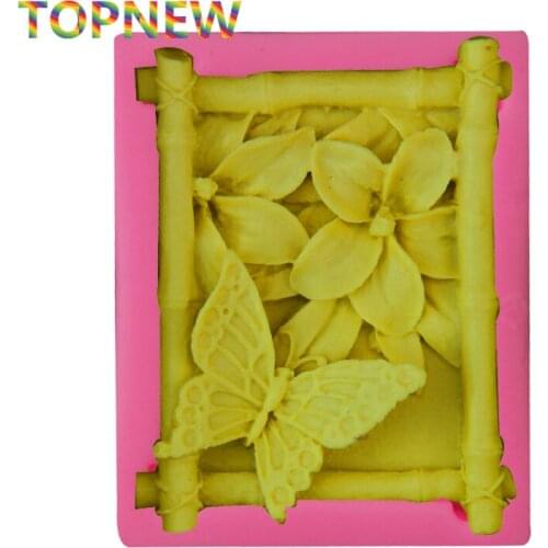 Butterfly Flowers Bamboo Bar Silicone Soap Mold Candle Mould DIY Handmade Soap Making Tools