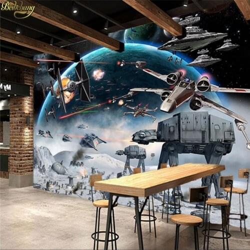 Beibehang Custom Photo Wall Paper 3D Stereo Cartoon Shock Star Wars Mural Kids Room Cafe KTV Backdrop Wallpaper For Walls