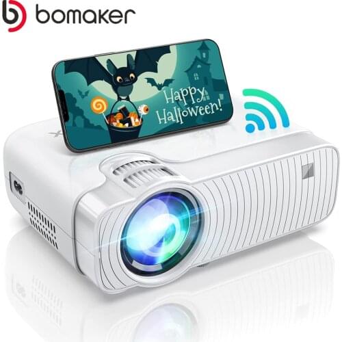 BOMAKER GC357 WIFI Mini Projector 6000Lumens, native 720p Supported LED Video Beamer For Mobile Phone Mirroring Android optional
