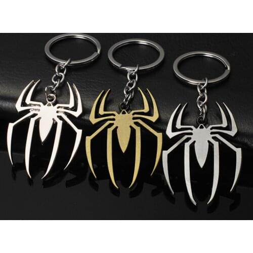 Disney Movie The Avengers Spider-Man Keychain Alloy Spiderman Keyring Plated Pendant For Bag