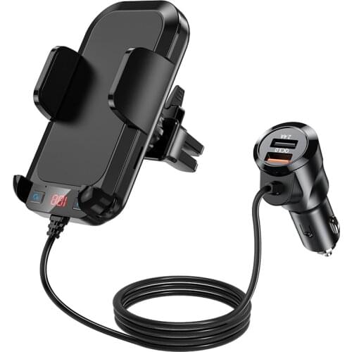 CDEN car mp3 player Bluetooth receiver FM transmitter dual USB car charger fast charge U disk music player mobile phone bracket