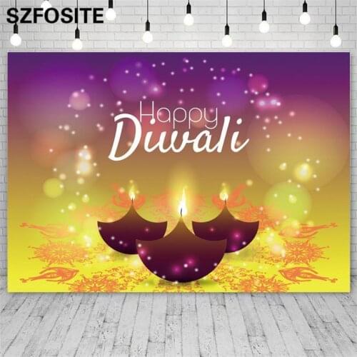 Photography Photo Colorful Lights Diwali Background Holiday Family Table Decoration Banner Custom Kids Birthday Vinyl Backdrop