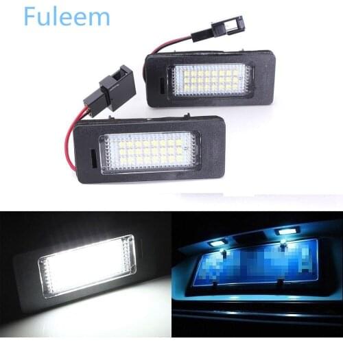 Fuleem 2PCS White 6000K Error Free Canbus LED License Plate Light Lamp For Audi A4 B8 A5 S5 TT PASSAT