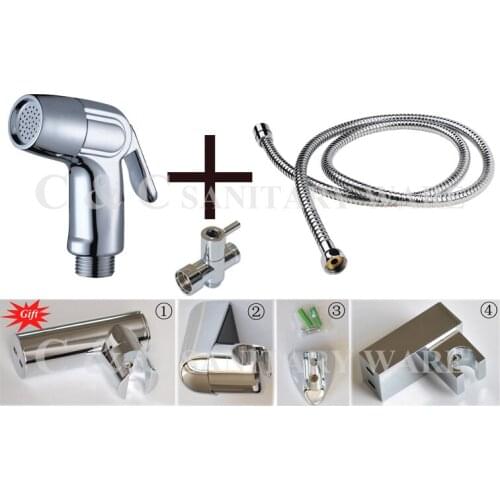 G1/2, G7/8, G3/4, M18X1.5L Optional Brass T-adapter Single Handle ABS Chrome Shattaf Portable Bidet With Gift A201ST