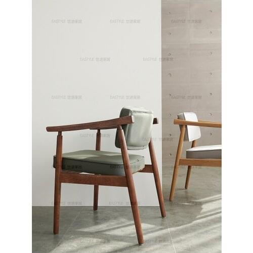 Customized Technical Cloth Shumet Solid Wood Dining Chair Nordic Desk Chair Home Makeup Chair Cafe Backrest Office Stool