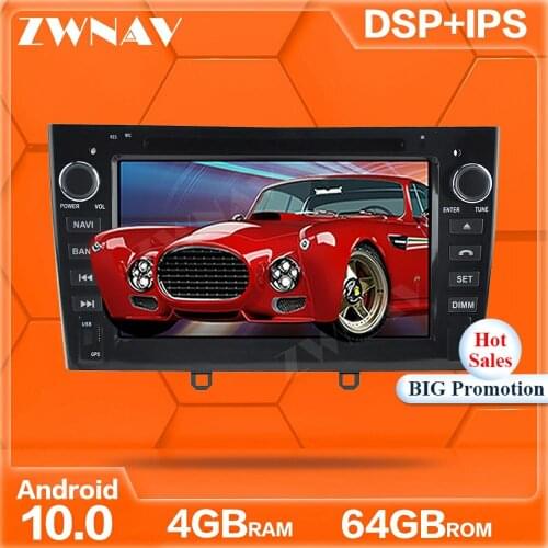 IPS Android 10.0 4+64GB screen Car DVD Player GPS Navi For Peugeot 308 Peugeot 408 Auto Radio Stereo Multimedia Player Head Unit