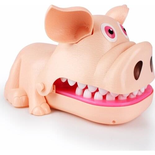 Creative Toy Luminous Sound Kid Random Finger Bite Toy Pig Dinosaur Shape Playing Trick Traditional Parent-Child Games