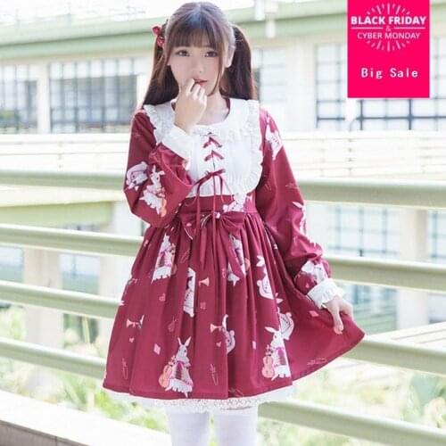 Lolita lace dress 2020 new Japanese female clothing mori girls cute lolita retro instrument rabbit soft sister dress wj627