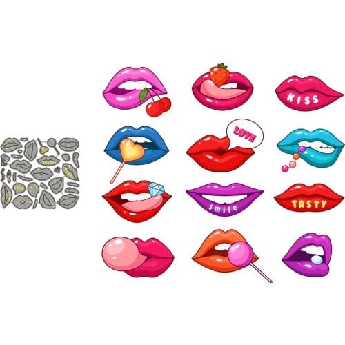 Fashionable Cartoon Girl Lip Set Metal Craft Dies Cutting for Diy Scrapbooking Paper Stencils New Embossing Dies 2021