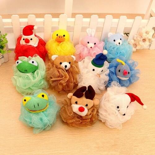Cartoon Bath Flower Bath Ball Loofah Mesh Sponge Super Soft Baby Bath Brush Milk Shower Accessories Child Bathroom Supplies