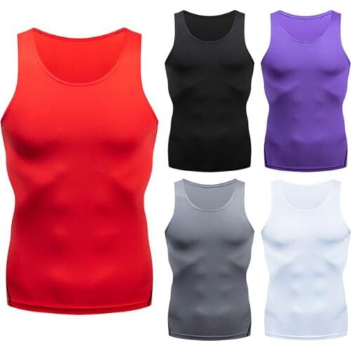 Men Running Vest Compression Sleeveless Mens Sport Tank Top Shirt For Bodybuilding Slimming Full Body Tshirt Sportswear