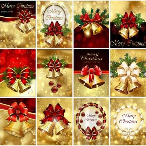 Huacan Diamond Painting Kits Full Drill Christmas Bell Pictures Of Rhinestones 5D Diamond Mosaic Sale Cartoon Handmade Gift