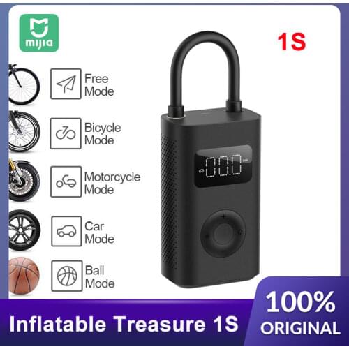 Xiaomi Mijia Inflatable Treasure 1S Portable Smart Digital Tire Pressure Detection Electric Inflator Pump For Bike Car Football
