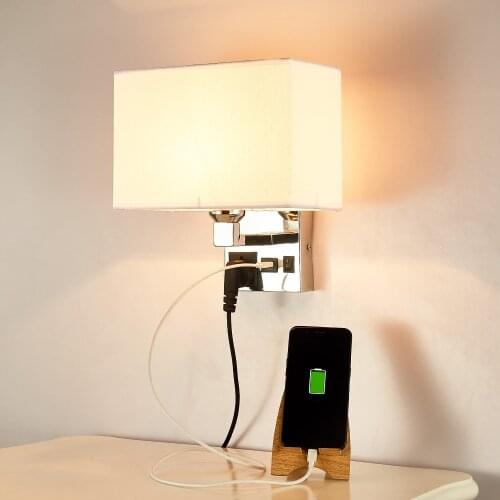 6W Wall Lights LED with USB 480Lumen Warm White Aluminnum Wall Lamps for Home Bedroom Living Room indoor decor