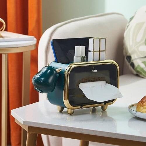 Cute Multifunctional Tissue Storage Box Cover Napkin Holder Sundries Ontainer Stationery Make Up Organizer for Bedroom Bathroom