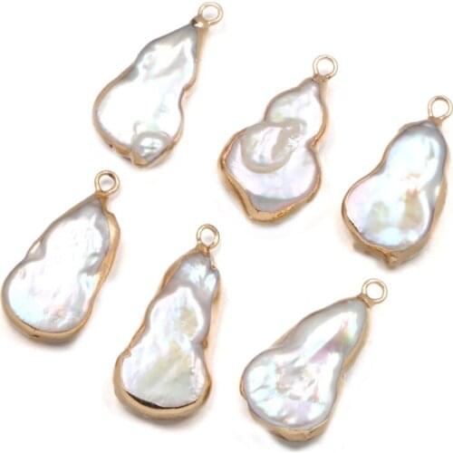 Natural Freshwater Pearl Pendants irregular shape Charms Pendants For jewelry making DIY Necklaces Bracelet earrings Accessories