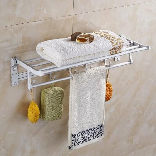 Space aluminum bathroom hardware pendant towel bath towel rack/activities bathroom shelf hanging hook
