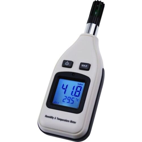 Handheld Digital Humidity & Temperature Meter 0~100% RH/ -30~70degC (-22~158degF) LCD Display Moisture Thermo Hygrometer
