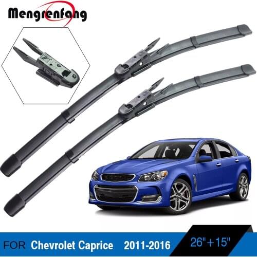 For Chevrolet Caprice Car Front Windscreen Wiper Soft Rubber Wiper Blades Pinch Tab Arms 2011 2012 2013 2014 2015 2016