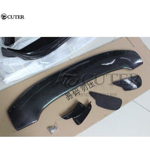 For Honda Fit J style rear bumper spoiler Carbon fiber Rear Wings Trunk Lip Spoiler 13-18