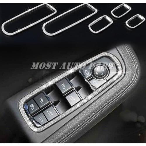 Rhinestone Style Car Door Window Lift Switch Cover For Porsche Macan 2014-2018 Car accesories interior Car decoration