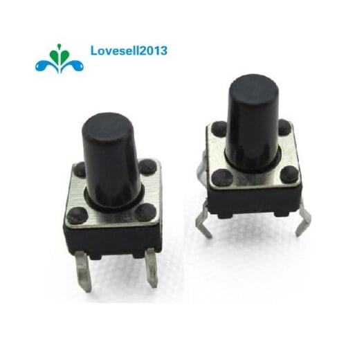 50Pcs Tactile Push Button Switch Tact Switch 6X6X9mm 4-pin DIP