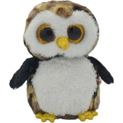 Ty Beanie Boos Big Eyes Personalized Camouflage Owl Plush Toy 15 CM Stuffed Animal Doll Cute Decor Birthday Boys and Girls Gift