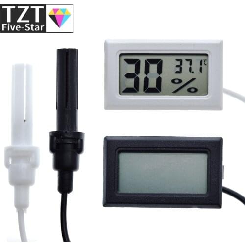 TZT Professional Mini Probe Digital LCD Thermometer Hygrometer Humidity Temperature Meter Indoor Digital LCD Display White Black