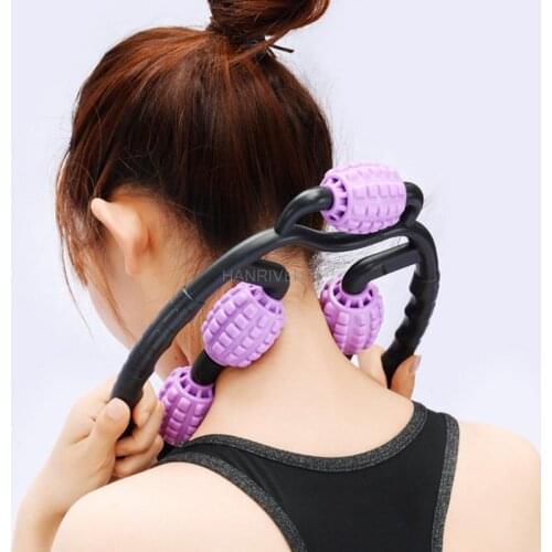 U Shape Trigger Point Massage Roller 360° Full Body Massage Tool Arm Leg Neck Muscle Massager 4 Wheels Fitness Device For Sports