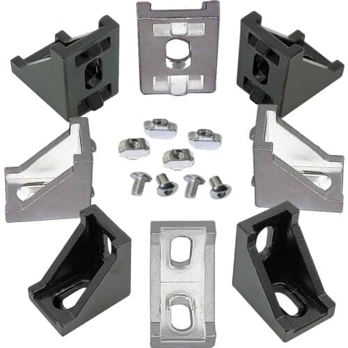 10 20pcs 1515 2020 3030 Series Corner Angle L Brackets Connector Fasten connector for 15S 20S 30S Aluminum Extrusion Profile
