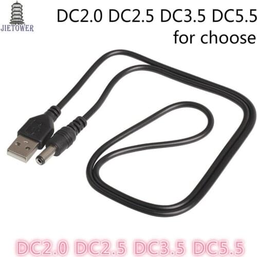 DC cable USB to DC2.0/DC2.5/DC3.5/DC5.5 DC 5.5 * 2.1 Charging Electronic Line USB DC Copper Core Power Cable Jack AC plug 500pcs